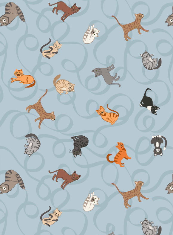 Paws and Claws by Lewis and Irene A711.1 cats on light blue