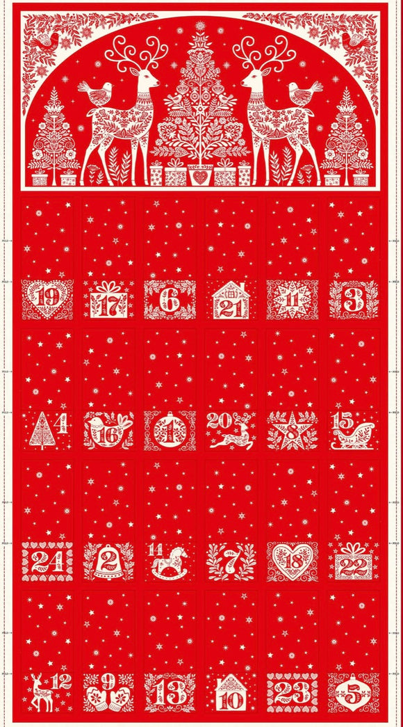 Scandi Red Fold Up Advent Calendar