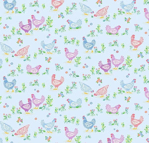 Hello Spring by MakowerUk 084.B Happy Hens on Blue