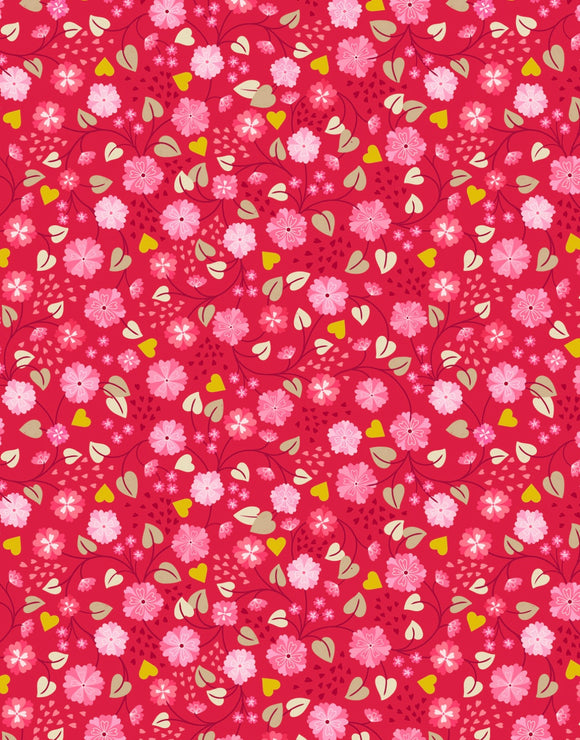 “All We Need Is Love” by Lewis and Irene A800.3 Love Flowers on Red