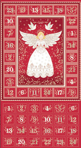 Christmas Angels by MakowerUk Q42-R Angel Advent Calendar on Red