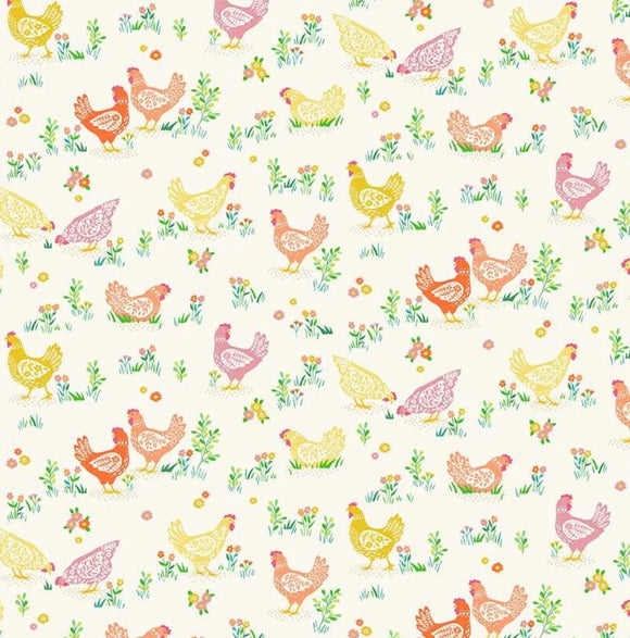 Hello Spring by MakowerUk 084.Q Happy Hens on cream