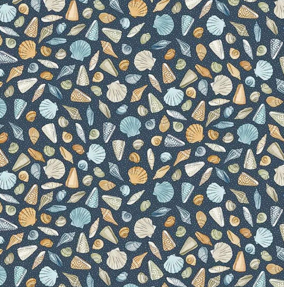 High Tide by MakowerUk 079.B8 Beachcomber on Navy Blue
