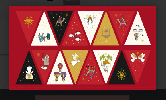 Away In A Manger Bunting Panel by Lewis and Irene C129