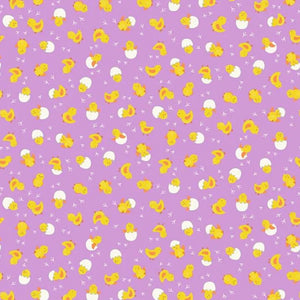 Hello Spring by MakowerUk 086.L cheerful chicks on lilac