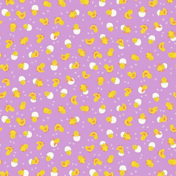 Hello Spring by MakowerUk 086.L cheerful chicks on lilac