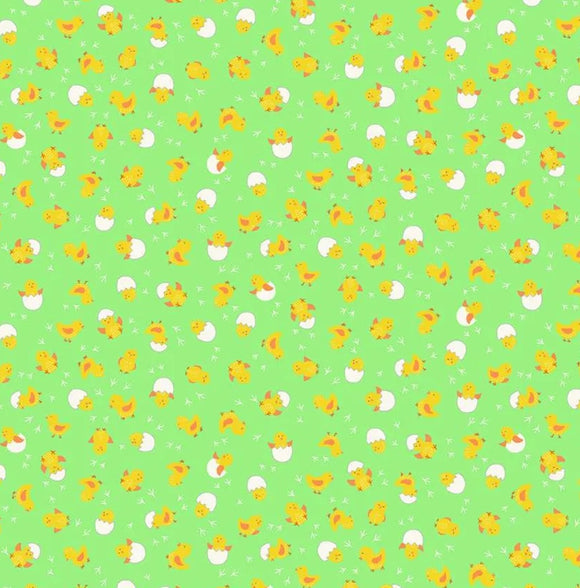 Hello Spring by MakowerUk 086.G cheerful chicks on green