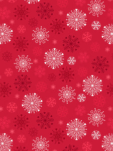 Snow Days Flannel by Lewis and Irene F72.3 Snowflakes on Red
