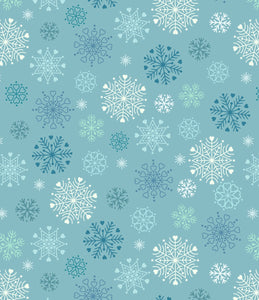 Snow Days Flannel by Lewis and Irene F72.2 Snowflakes on Ice Blue