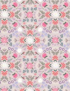 The Secret Garden by Lewis and Irene A708.2 Robin Floral on Light beige