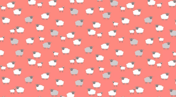 SALE 🌟 2190/P “Spring” Sheep on Coral Background