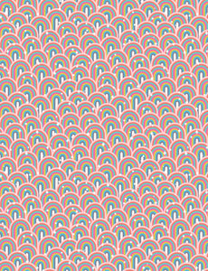 SALE “ Over the Rainbow “ by Lewis and Irene A578.1 pastel pink little rainbows