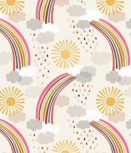 SALE Rainbows by Lewis and Irene A439.1 Calming rainbows on cream