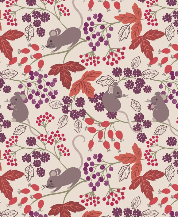 Autumn Fields by Lewis and Irene A676.1 Mice with berries on cream
